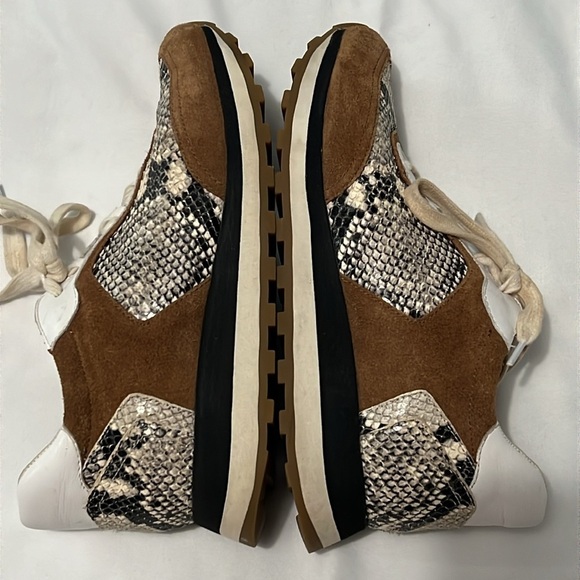 Veronica Beard Hartley Walnut Suede & Python Print Sneakers - Picture 5 of 7